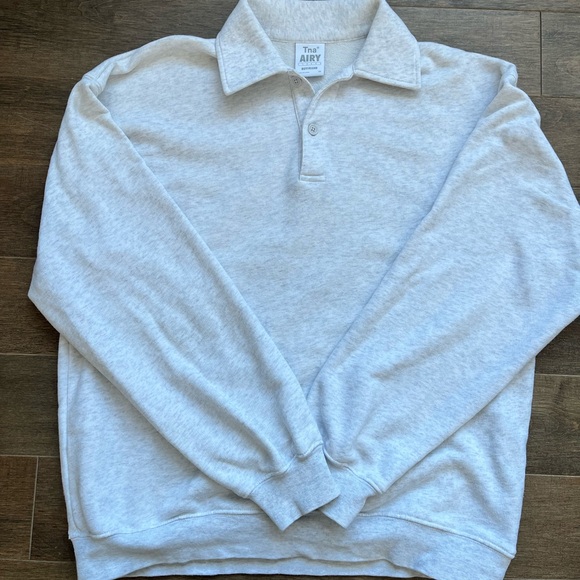 Aritzia TNA Cozy Fleece Boyfriend Polo Sweatshirt - Picture 3 of 4